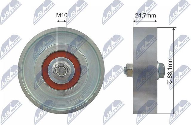 Направляющий (ведущий) ролик приводного поликлинового ремня NTY для Toyota Echo 1999-2005. Артикул RNK-TY-006