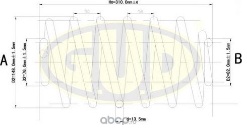 Пружина подвески G.U.D. задняя для Opel Zafira A 1999-2005. Артикул GCS263447