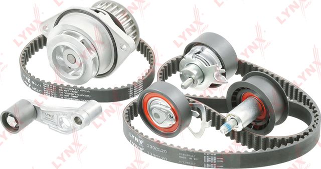 Помпа (водяной насос) с комплектом ремня ГРМ LYNXauto для Volkswagen Caddy III 2004-2006. Артикул PW-1036