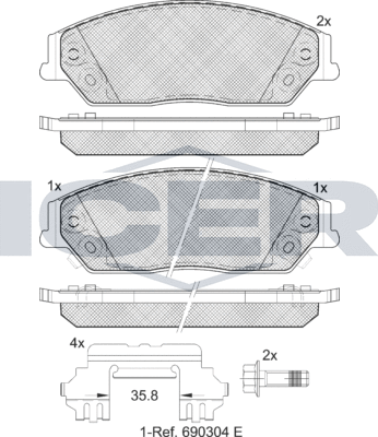 Тормозные колодки Icer. Артикул 182077