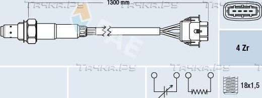 Лямбда-зонд (кислородный датчик) FAE для Opel Zafira A 2000-2005. Артикул 77248
