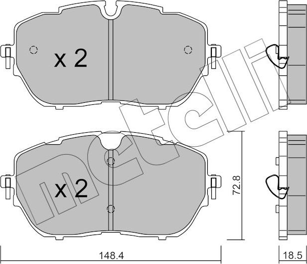 Тормозные колодки Metelli. Артикул 22-1105-0