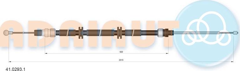 Трос ручника (тросик ручного тормоза) Adriauto. Артикул 41.0293.1