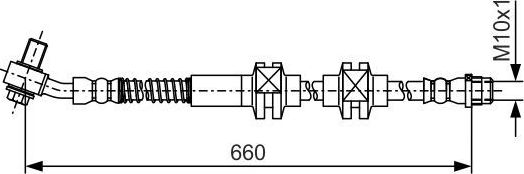 Тормозной шланг Bosch передний правый для Opel Astra J 2011-2020. Артикул 1 987 481 A49