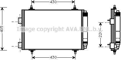 Радиатор кондиционера (конденсатор) AVA (алюминий). Артикул PEA5215D