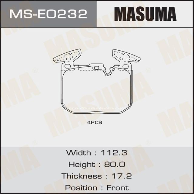 Тормозные колодки Masuma. Артикул MS-E0232