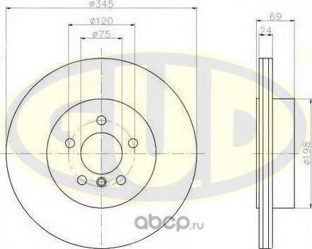 Тормозной диск G.U.D.. Артикул GDB124239