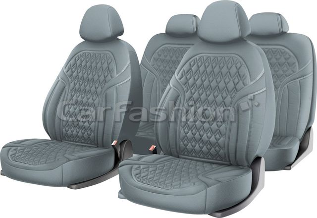Чехлы универсальные CarFashion Impulse на сидения авто, цвет Светло-серый. Артикул 10134