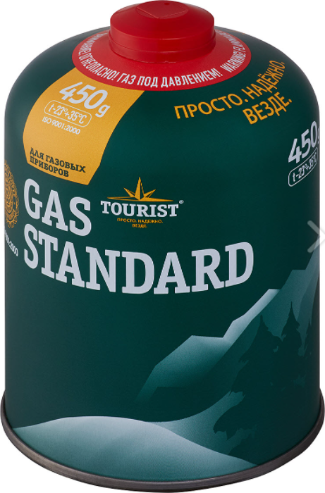 Баллон газовый резьбовой Tourist STANDARD для портативных приборов 450 г. Артикул TBR-450