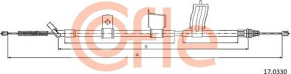 Трос ручника (тросик ручного тормоза) Cofle. Артикул 92.17.0330