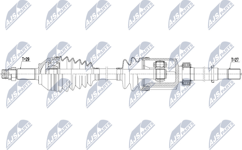 Полуось (привод в сборе, приводной вал) NTY. Артикул NPW-NS-056
