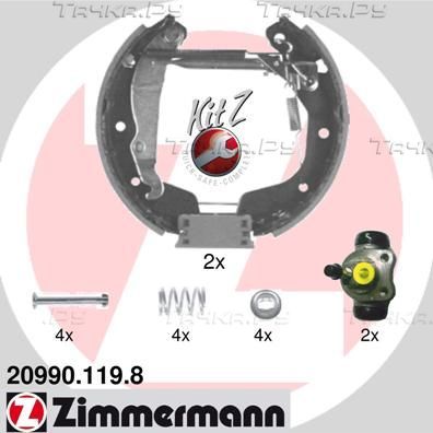 Тормозные колодки Zimmermann KIT Z задние для Opel Corsa C 2000-2009. Артикул 20990.119.8