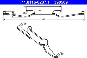 Пружина тормозного суппорта ATE для Alfa Romeo 159 2005-2011. Артикул 11.8116-0237.1