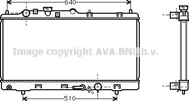 Радиатор охлаждения двигателя AVA. Артикул MZ2152