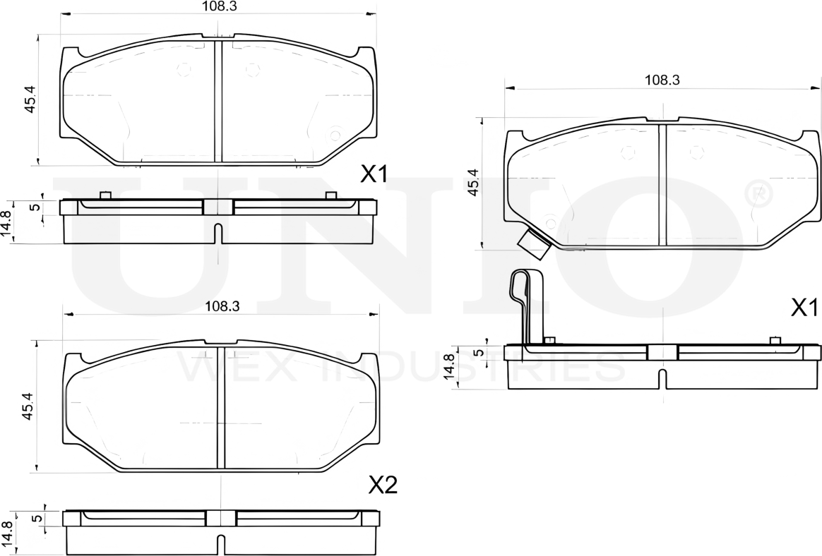 Колодки тормозные дисковые, комплект (Unio). Артикул BRP-20348