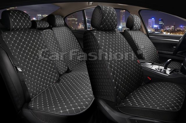 Накидки универсальные Linen Cube Plus для авто, цвет Черный/Черный/Серый. Артикул 22688