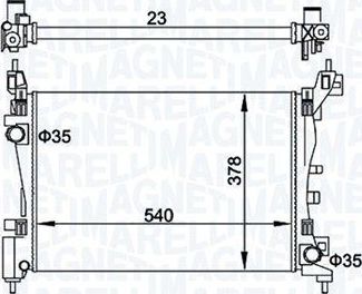 Радиатор охлаждения двигателя Magneti Marelli для Fiat Punto III Punto 2012-2018. Артикул 350213899000