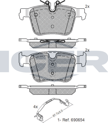Тормозные колодки Icer. Артикул 182232-203