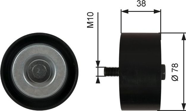 Направляющий (ведущий) ролик приводного поликлинового ремня Gates (Металл). Артикул T36623