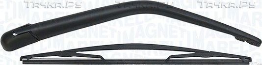 Поводок (рычаг) и щетка стеклоочистителя (дворника) Magneti Marelli. Артикул 000723180276