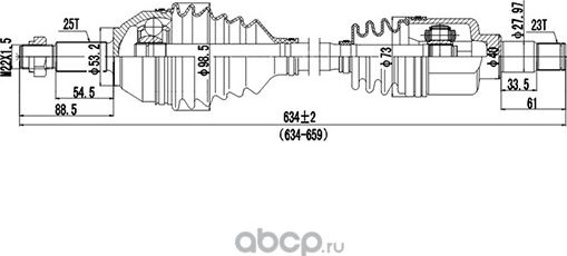 Полуось (Dynamatrix-Korea) Dynamatrix-Korea. Артикул DDS218042