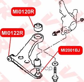 Полиуретановый сайлентблок рычага передней подвески, передний (VTR) VTR. Артикул MI0122RP