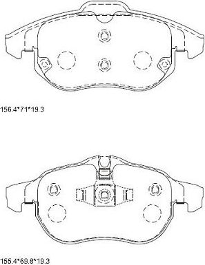 Тормозные колодки Asimco. Артикул KD7569