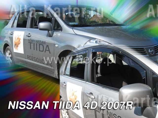 Дефлекторы Heko для окон Nissan Tiida C11 седан 2004-2014. Артикул 24266