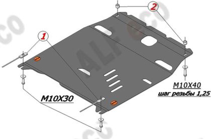 Защита алюминиевая Alfeco для картера и КПП Honda Legend IV 2004-2012. Артикул ALF.09.17al