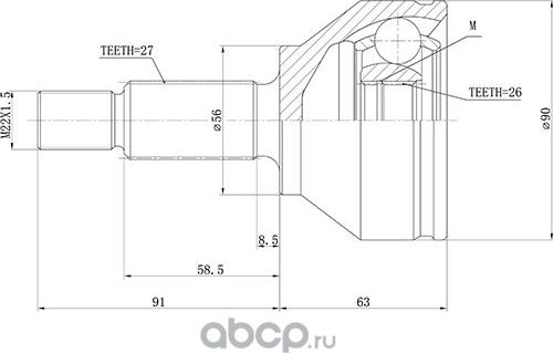 Шрус Наружный (Zikmar). Артикул Z88500R