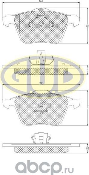 КОЛОДКИ ТОРМ ПЕРЕДН VOL S60 I 00-10/VOL S80 I 98-06/VOL V70 Mk II 00-07/VOL XC90 (G.u.d). Артикул GBP107000