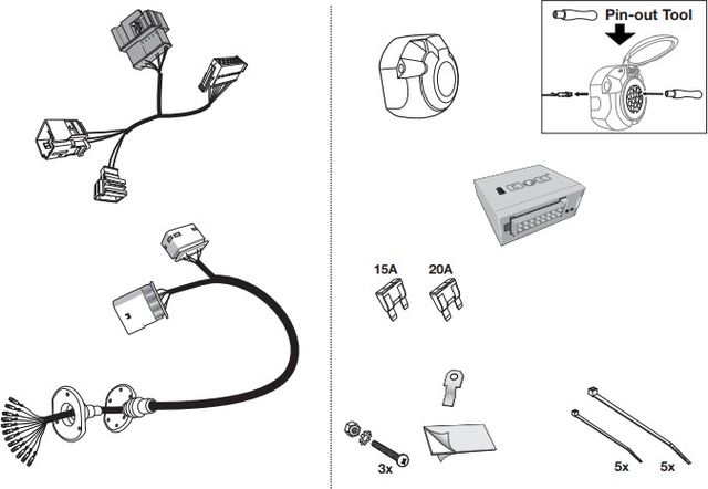 Штатная электрика фаркопа Hak-System (полный комплект) 13-полюсная для Mercedes-Benz Sprinter VS30 W910 2018-2026. Артикул 21040538