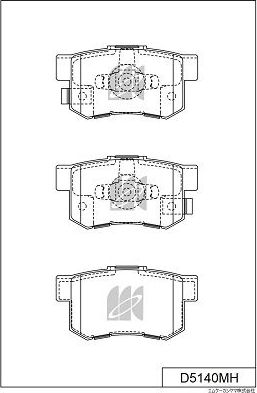 Тормозные колодки MK Kashiyama задние для Haval H8 2013-2026. Артикул D5140MH