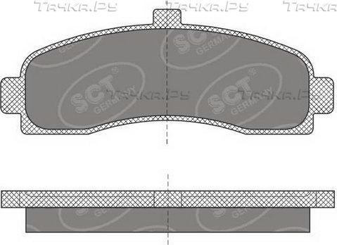 Тормозные колодки SCT-Germany передние для Nissan Micra K11 1992-2003. Артикул SP 498 PR