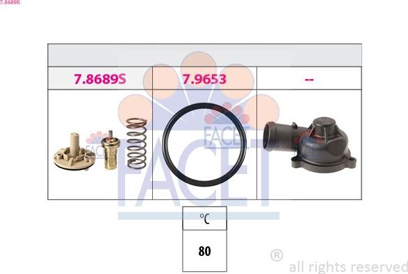 Термостат Facet Made in Italy - OE Equivalent. Артикул 7.8689K
