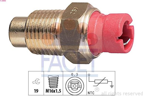 Датчик температуры охлаждающей жидкости Facet Made in Italy - OE Equivalent. Артикул 7.3000