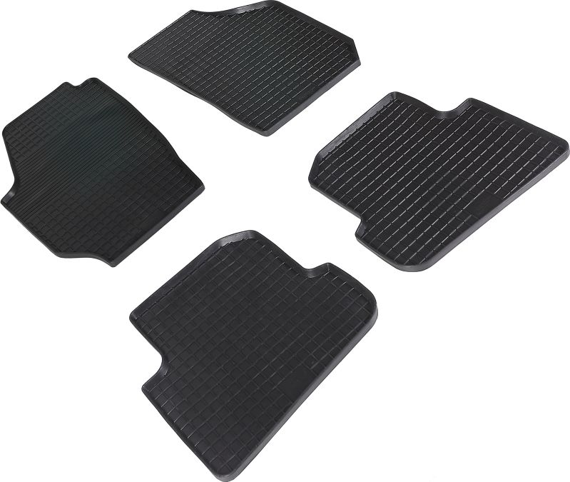 Коврики резиновые Seintex с узором сетка для салона Skoda Fabia II 2007-2014. Артикул 00526