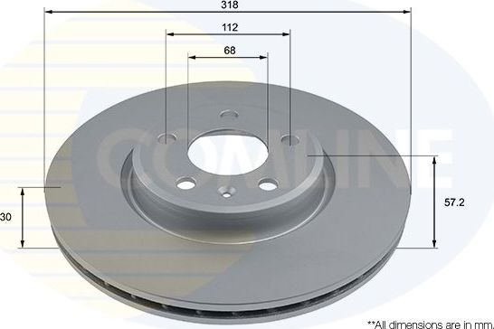 Тормозной диск Comline Comline передний для Audi Q5 II (FY) 2016-2026. Артикул ADC2864V