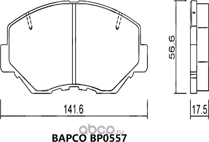Колодки тормозные дисковые BP0557 передние, комплект, (Bapco). Артикул BP0557