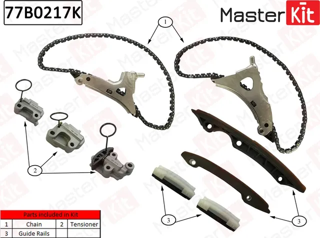 77B0217K Комплект цепи ГРМ Mercedes-Benz GL166 3.0-3.5I M276.821 (Master KIT). Артикул 77b0217k