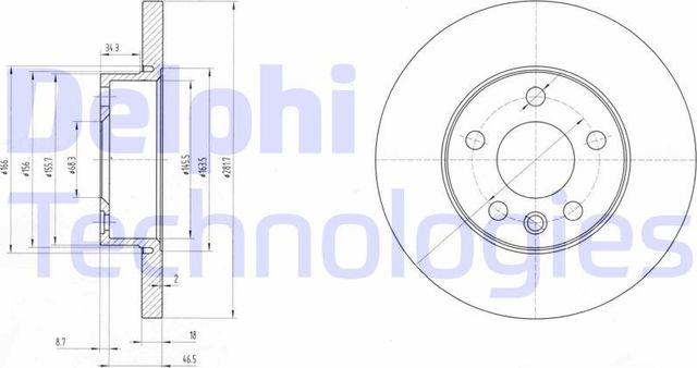 Тормозной диск Delphi. Артикул BG3415