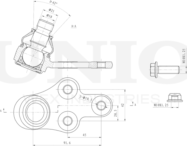 Опора шаровая (Unio). Артикул SSP-20110