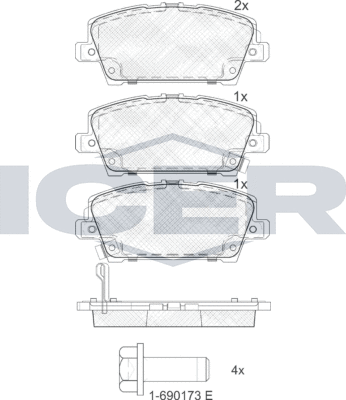 Тормозные колодки Icer. Артикул 181773