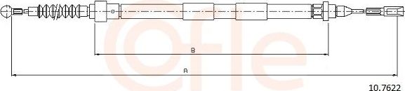 Трос ручника (тросик ручного тормоза) Cofle. Артикул 10.7622