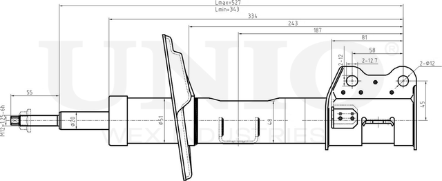 Амортизатор подвески (Unio). Артикул SAB-10788