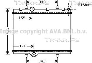 Радиатор охлаждения двигателя AVA. Артикул PE2281