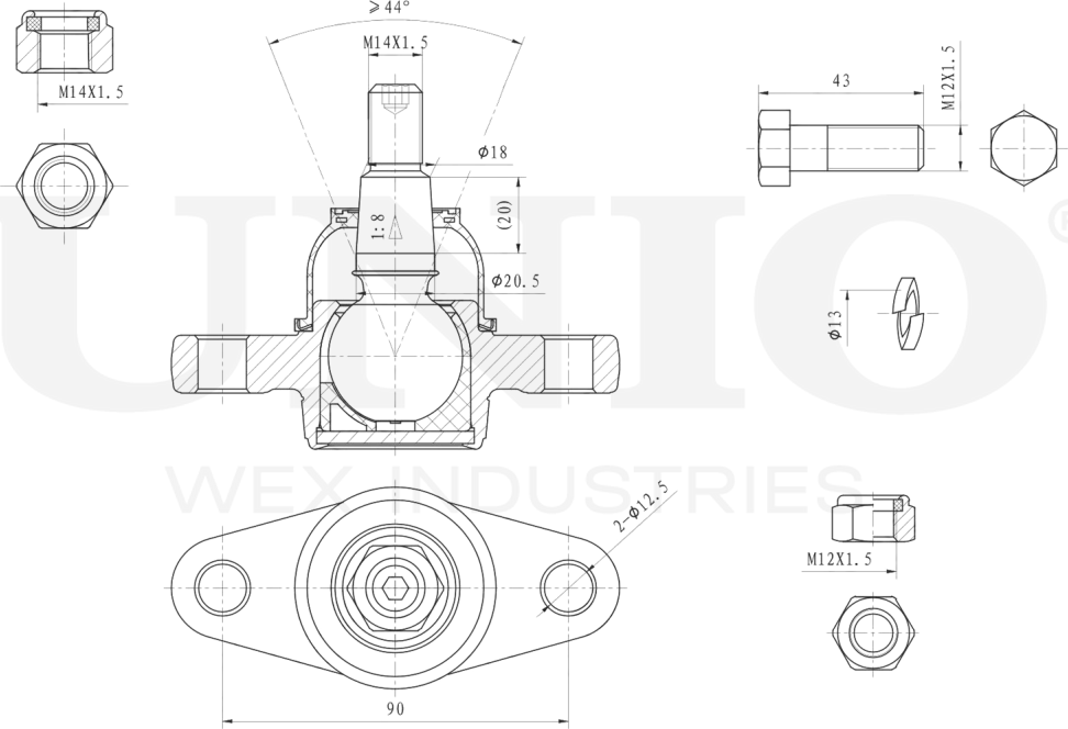 Опора шаровая (Unio). Артикул SSP-20056
