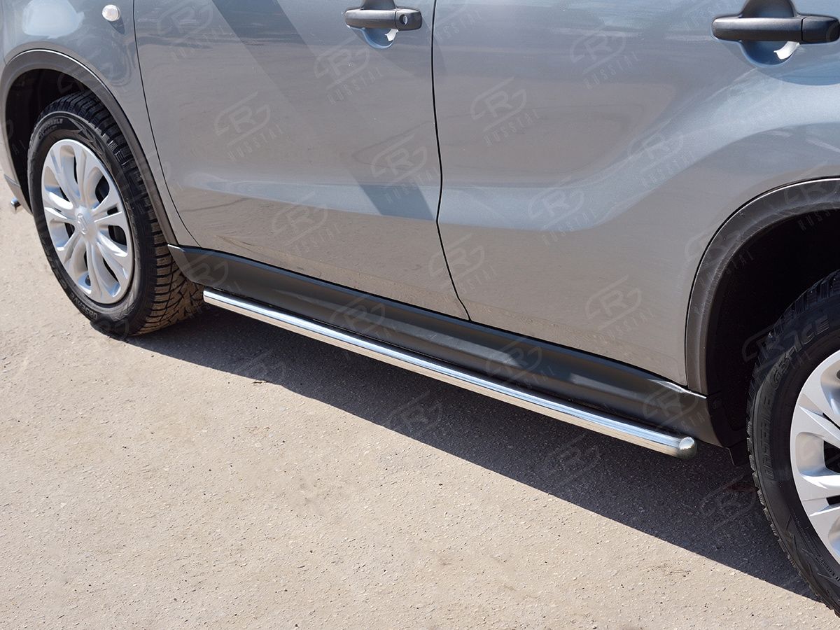 Защита порогов RusStal труба d42 (вариант 3) для Suzuk Vitara IV 2015-2026. Артикул SVT-0026423