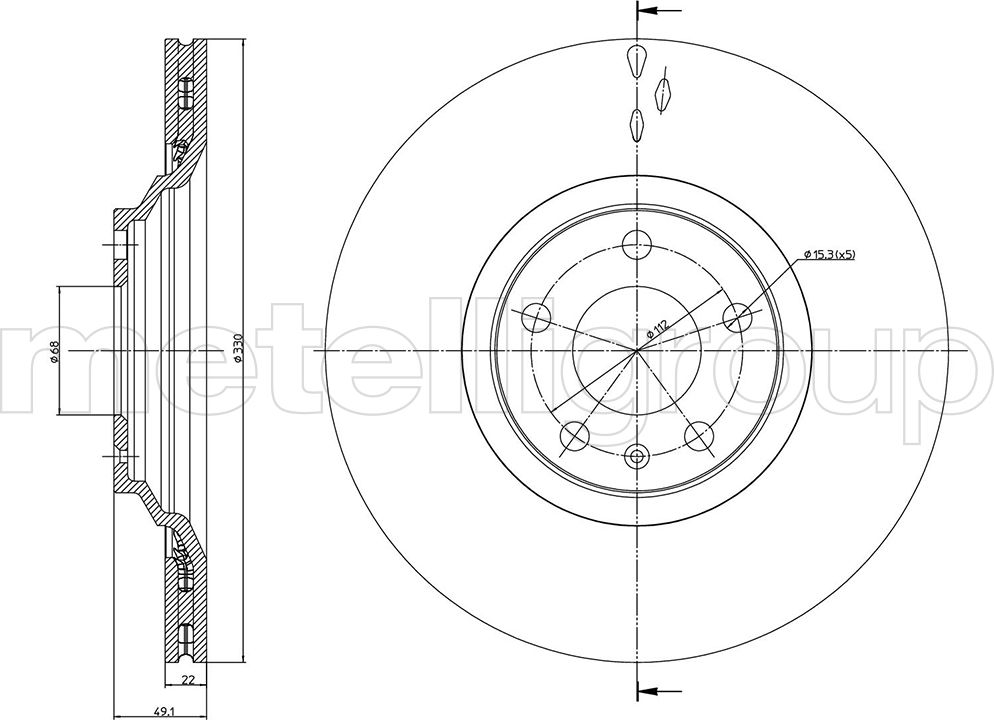 Тормозной диск Metelli. Артикул 23-0866C
