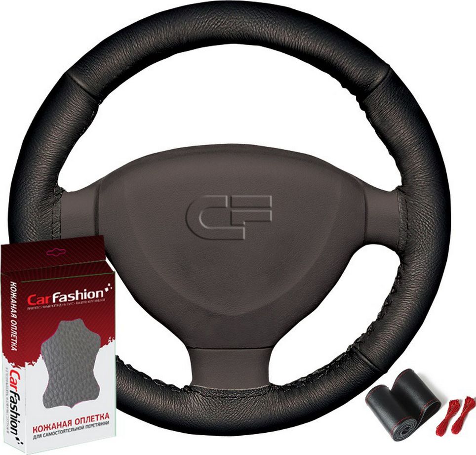 Оплётка на руль CarFashion Monte Carlo на шнуровке (размер M, натуральная кожа, цвет ЧЕРНЫЙ/ЧЕРНЫЙ). Артикул 31375